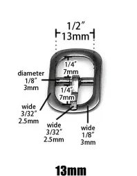 Універсальна пряжка 13 мм, закруглена для браслетів, дрібних виробів. Нікель - фото № 2