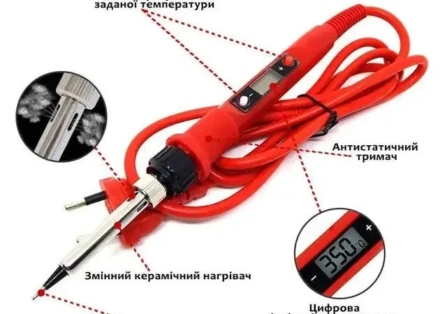 Набір інструментів для паяння 18 в 1 паяльник JCD908S 80W - фото № 10