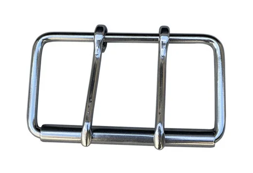 Пряжка для ременя Пілот з 2 язичками і баранчиком 50 мм, нікель - фото № 1