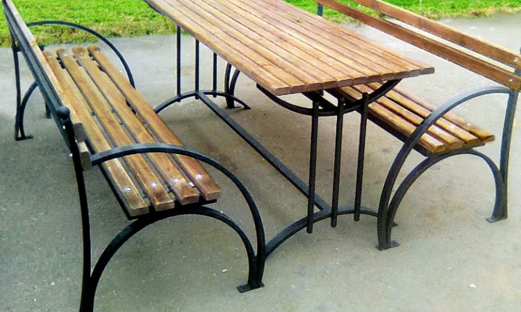 Скамейка садовая, лавочка парковая, кованная скамья для сада, дачи, лавка в парк - фото № 1