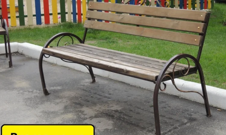 Скамейка садовая, лавочка парковая, кованная скамья для сада, дачи, лавка в парк - фото № 2