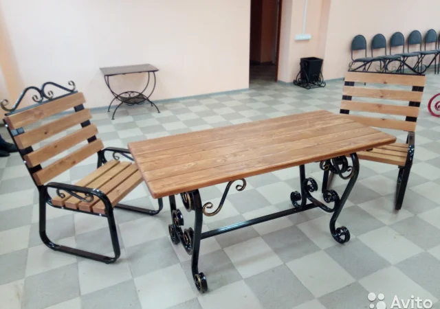 Скамейка садовая, лавочка парковая, кованная скамья для сада, дачи, лавка в парк - фото № 4