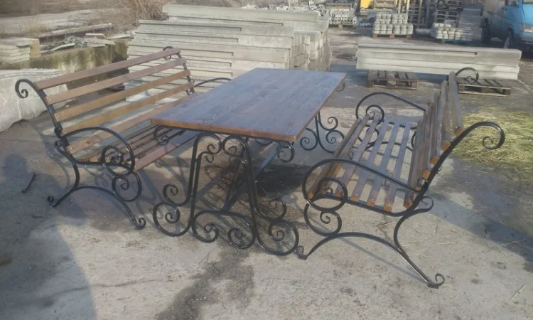 Скамейка садовая, лавочка парковая, кованная скамья для сада, дачи, лавка в парк - фото № 6