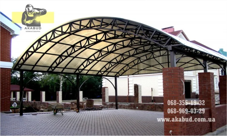 Простые ворота: распашные, откатные. Навесы, перила, решетки - фото № 11