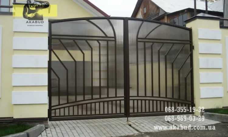 Простые ворота: распашные, откатные. Навесы, перила, решетки - фото № 9