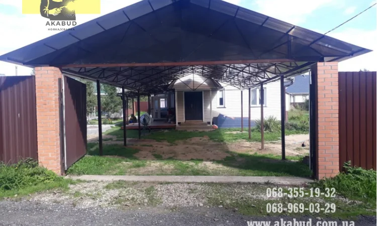 Простые ворота: распашные, откатные. Навесы, перила, решетки - фото № 17