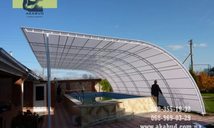 Простые ворота: распашные, откатные. Навесы, перила, решетки - фото № 13