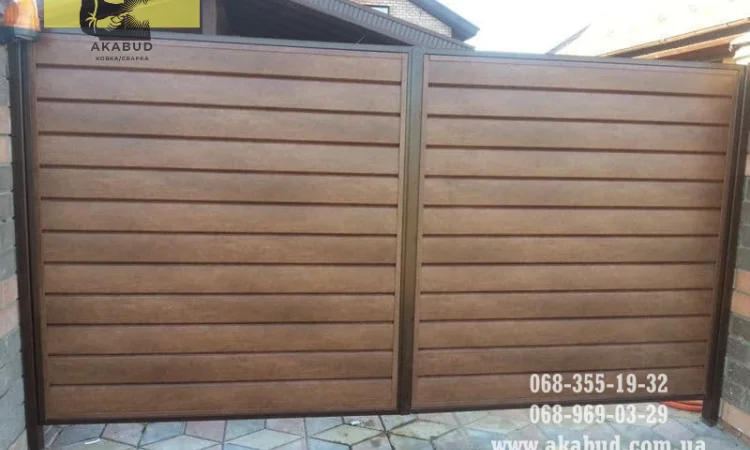Простые ворота: распашные от компании АКАБУД - фото № 5