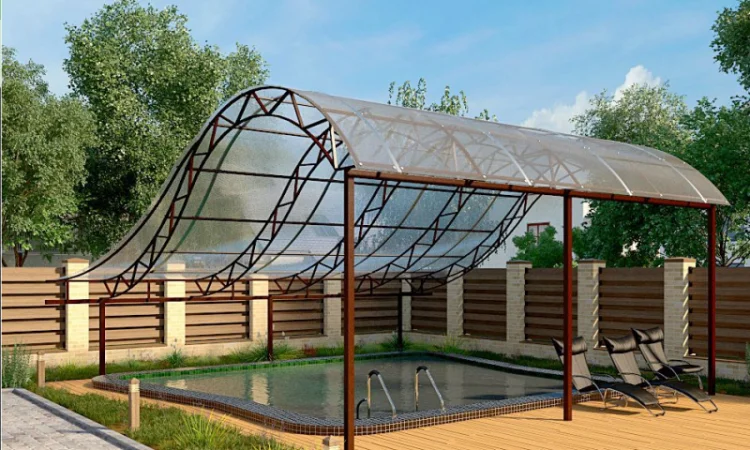 Арочные навесы для автомобилей – пристроенные и отдельно стоящие - фото № 18