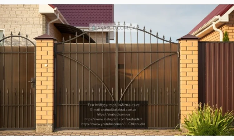 Ковані розпашні ворота з елементами кування - фото № 10