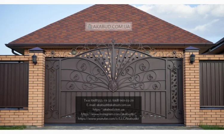Ковані розпашні ворота з елементами кування - фото № 16