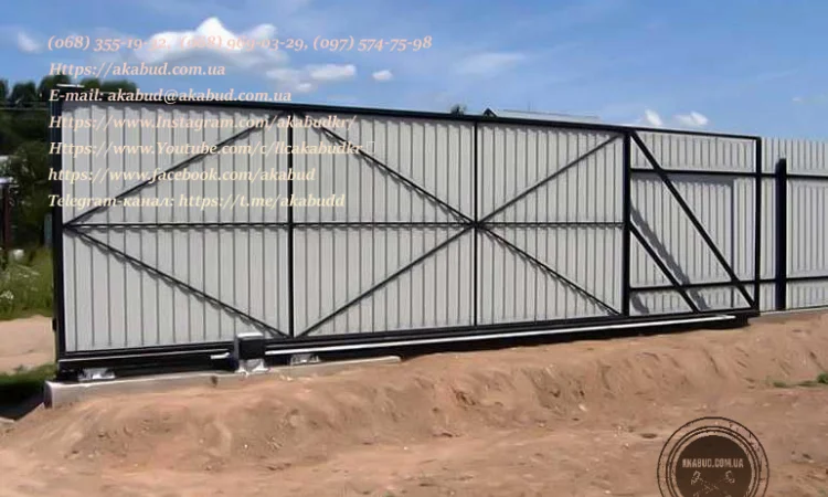 Откатные ворота из профнастила и кованые ворота на заказ - фото № 5