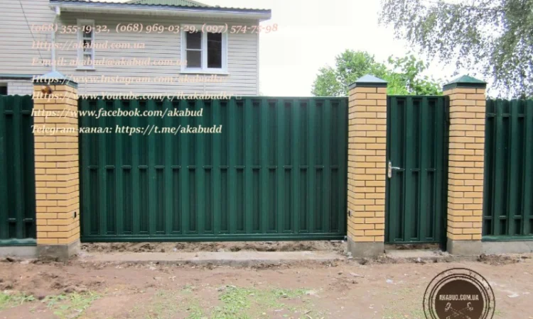 Откатные ворота из профнастила и кованые ворота на заказ - фото № 15