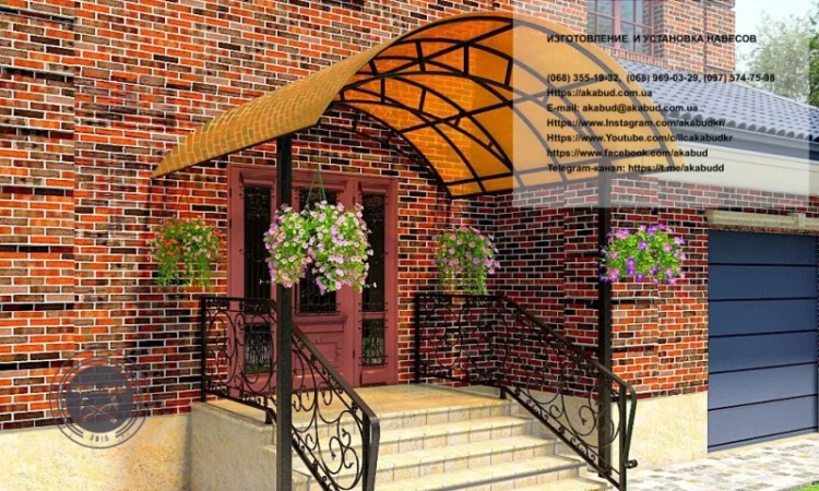 Навесы из поликарбоната и профнастила - фото № 2