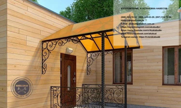 Навесы из поликарбоната и профнастила - фото № 6