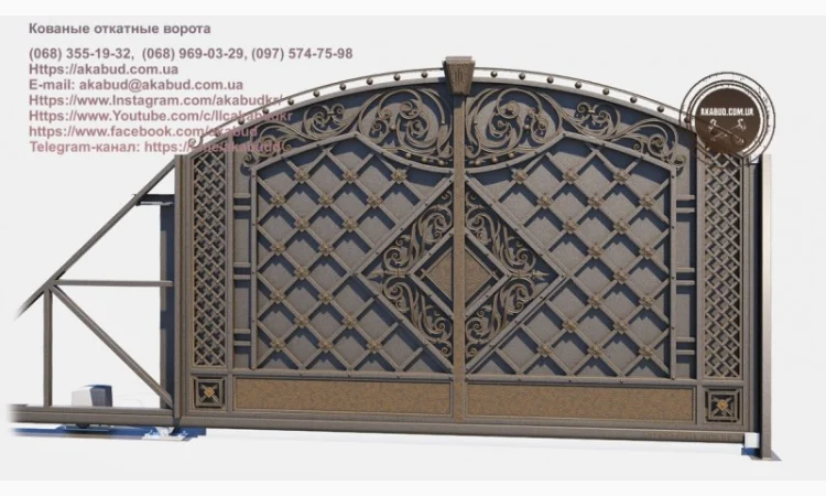 Кованые откатные ворота – красота и удобство - фото № 5