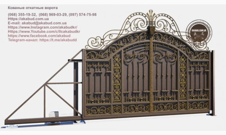 Кованые откатные ворота – красота и удобство - фото № 6