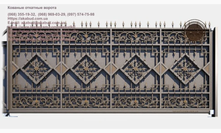 Кованые откатные ворота – красота и удобство - фото № 8