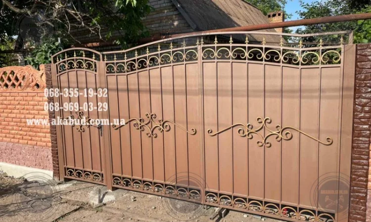 Распашные ворота, откатные ворота, навес, беседка, забор, перила - фото № 1