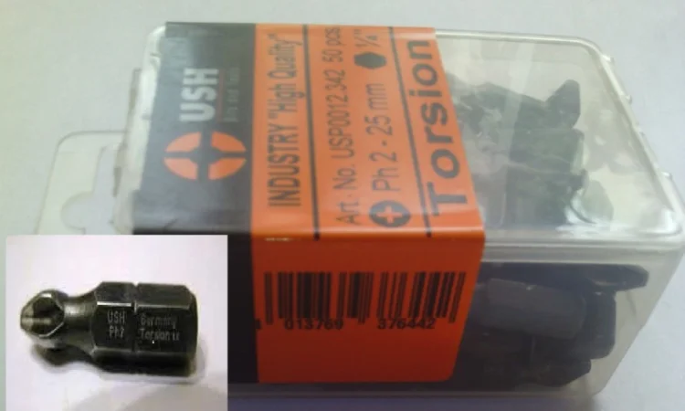 Бита отвертка вставка PH-2 25мм USH / Germany (1шт. ) - фото № 4