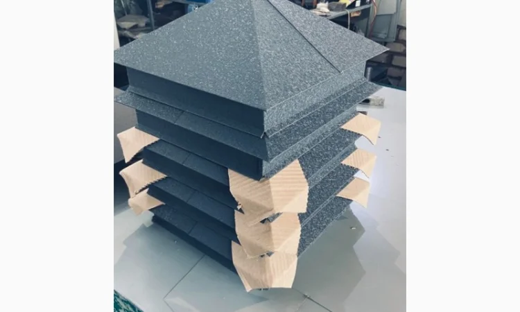 Колпак графитового цвета, Колпаки на забор RAL 7024 PEMA - фото № 2