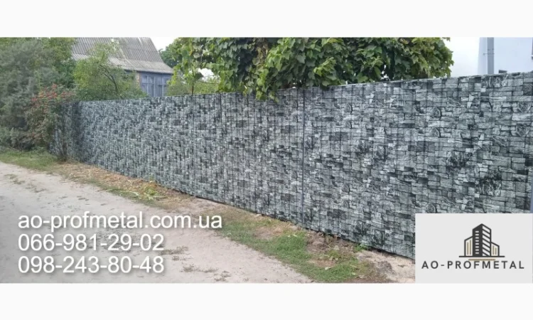 Профнастил під сірий камінь, Профлист сірий дикий камінь, Профнастил під камінь - фото № 2