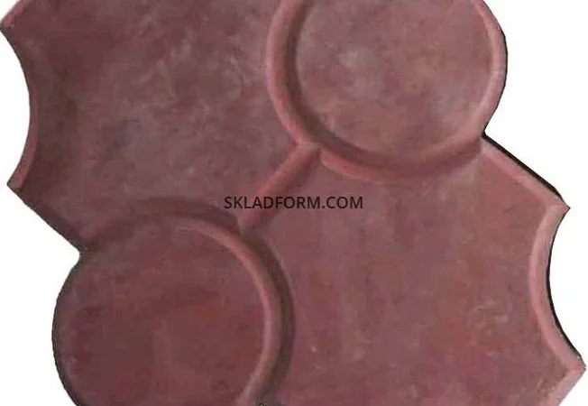 Формы тротуарной плитки Клевер с кругами гладкий 4,5 см - фото № 4