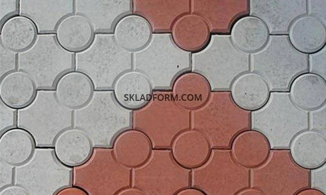 Формы тротуарной плитки Клевер с кругами гладкий 4,5 см - фото № 5