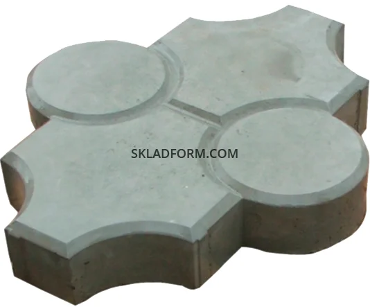 Формы тротуарной плитки Клевер с кругами гладкий 4,5 см - фото № 6