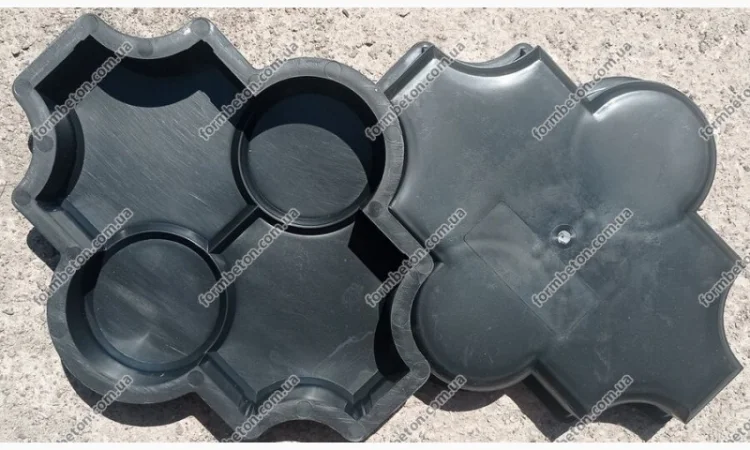 Формы тротуарной плитки Клевер с кругами гладкий 4,5 см - фото № 7