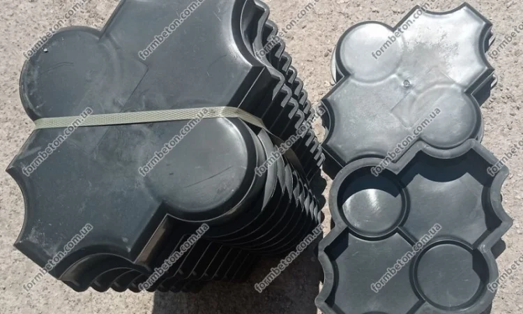 Формы тротуарной плитки Клевер с кругами гладкий 4,5 см - фото № 8