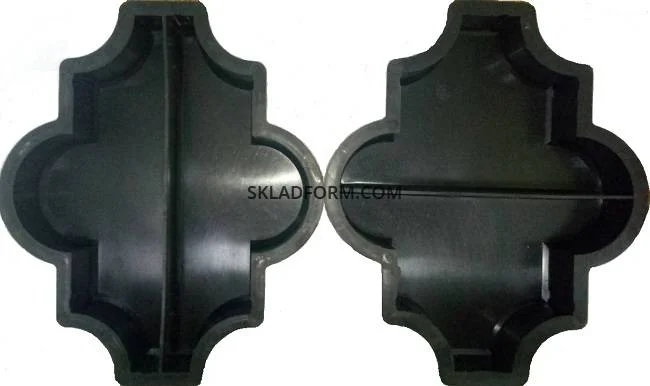 Формы для тротуарной плитки Клевер гладкий Половинки - фото № 1