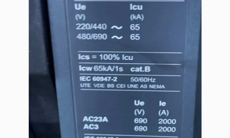 Продажа автоматических выключателей masterpact NW20 H1 2000A - фото № 1