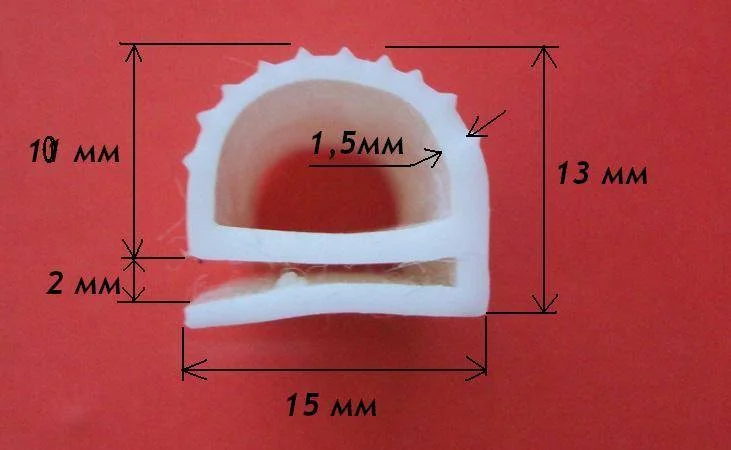 Силиконовый е-образный профиль 13мм х 15мм в продаже - фото № 1