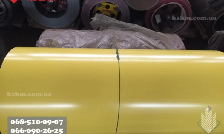 Лист гладкий ral 1018 ярко-желтый, полимерный, оцинковка РАЛ 1018, рулончик - фото № 2