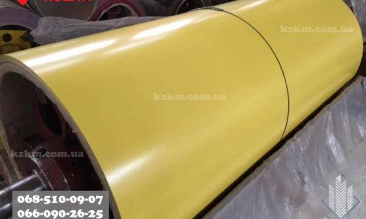 Лист гладкий ral 1018 ярко-желтый, полимерный, оцинковка РАЛ 1018, рулончик - фото № 3