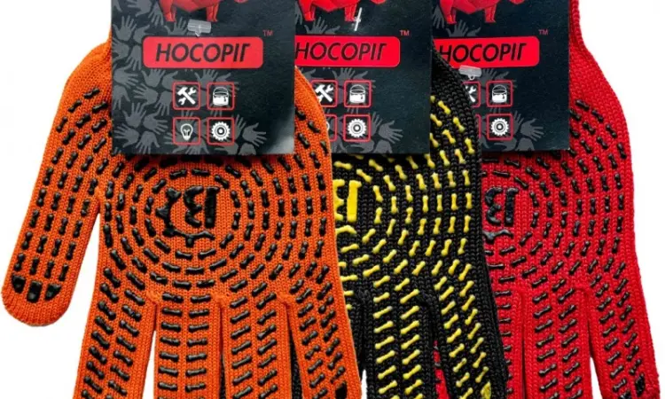 Рукавицы Перчатки рабочие Носорог Трикотаж с ПВХ точкой - фото № 1