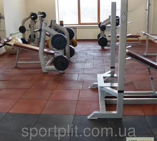 Резиновая плитка для тренажерного зала - фото № 1