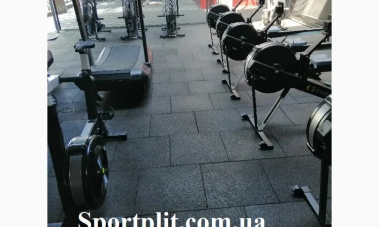 Резиновая плитка для спортивного зала - фото № 1