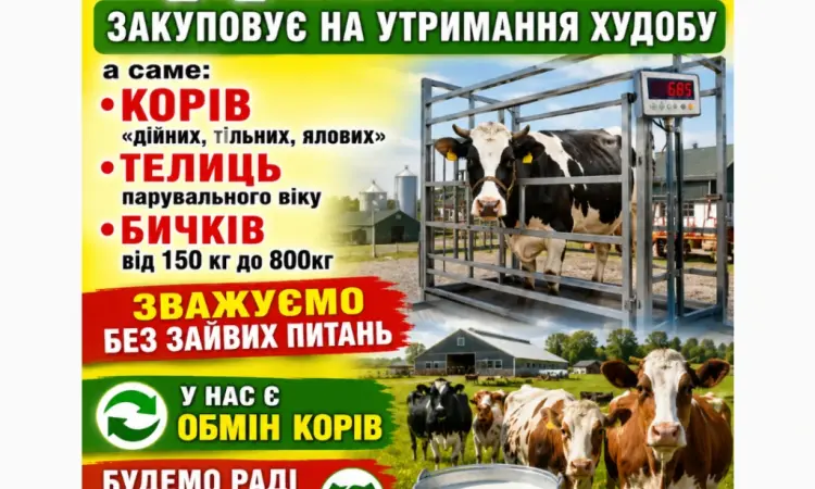 М’ясне Підприємство проводить Заготівлю ВРХ - фото № 1