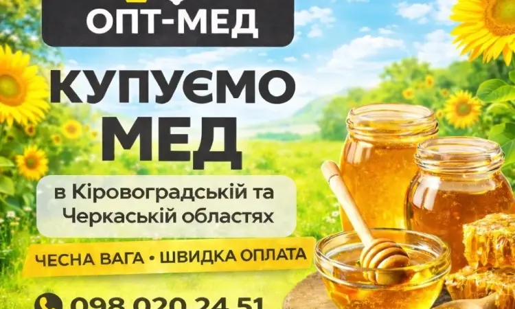 Оптова закупівля меду 300 кг. Черкаська обл. ОПТ-МЕД - фото № 1