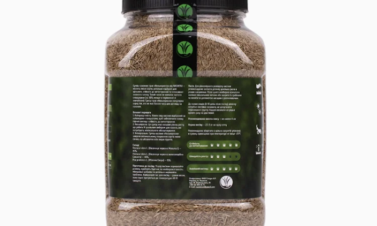 Суміш газонної трави преміум якості "Низькоросла" в банці з отворами для сівби - фото № 3