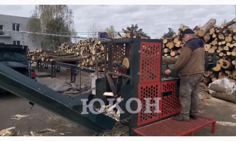 Пилоколун - комплекс для заготовки дров с подающей эстакадой бревен - фото № 1