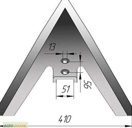 Лапа культиватора КПЭ ширина 380-500мм - фото № 1