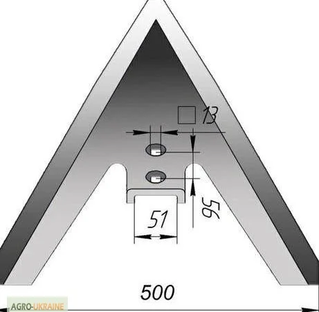 Лапа культиватора КПЭ ширина 380-500мм - фото № 2