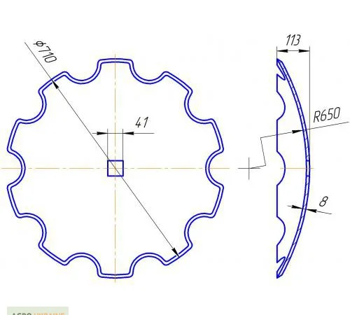 Диск бороны БДВП Краснянское, вырезной и сферический, купить диск бороны БДВП - фото № 2