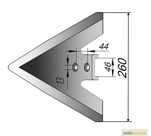 Лапа культиватора John Deere (240-330мм.), стрільчата лапа, купити лапу Джон Дір, виробник - фото № 1