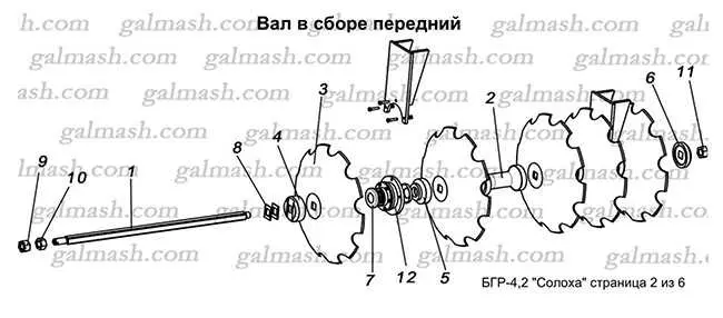 Продам запасные части к дисковой бороне Солоха БГР-4.2 и БГР-6.7 - фото № 2