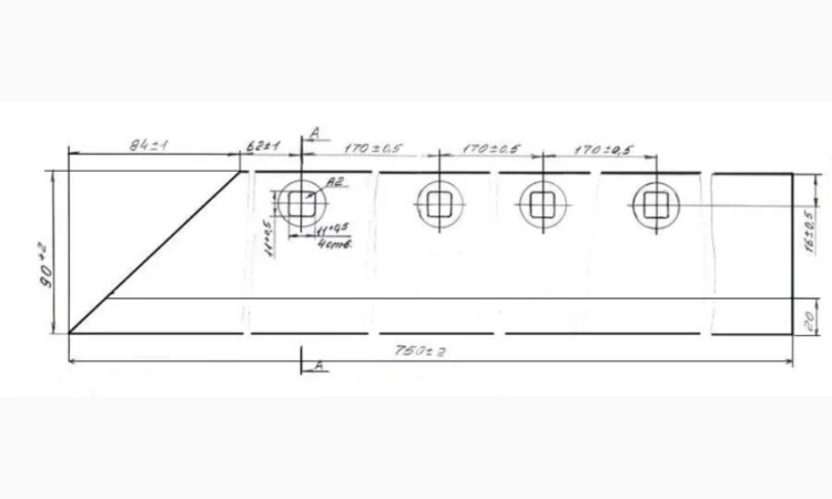 Нож-накладка КПШ культиватора-плоскореза, рабочие органы КПШ, КПШ, запчасти КПШ купить - фото № 1