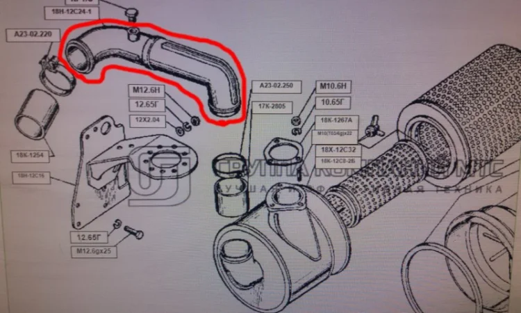 Патрубок СМД-18 (18Н-12С2-1) - фото № 1